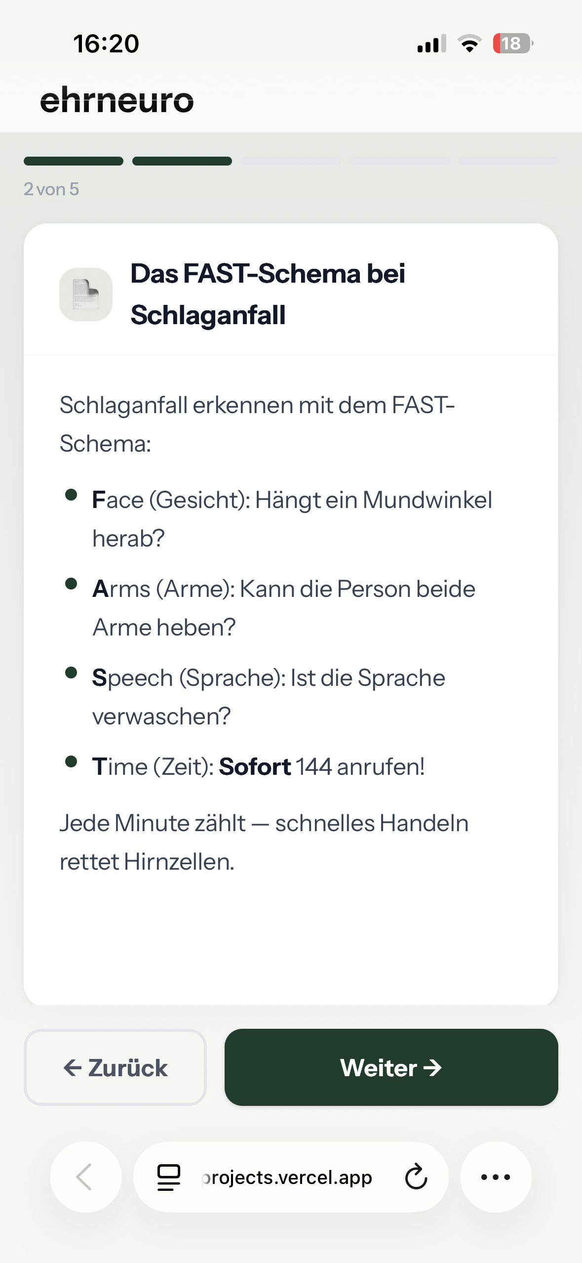 Unterweisung auf dem Smartphone – Lerninhalt zur Ersten Hilfe